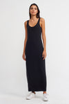 Siyah Uzun Ribana Elbise-K234014136