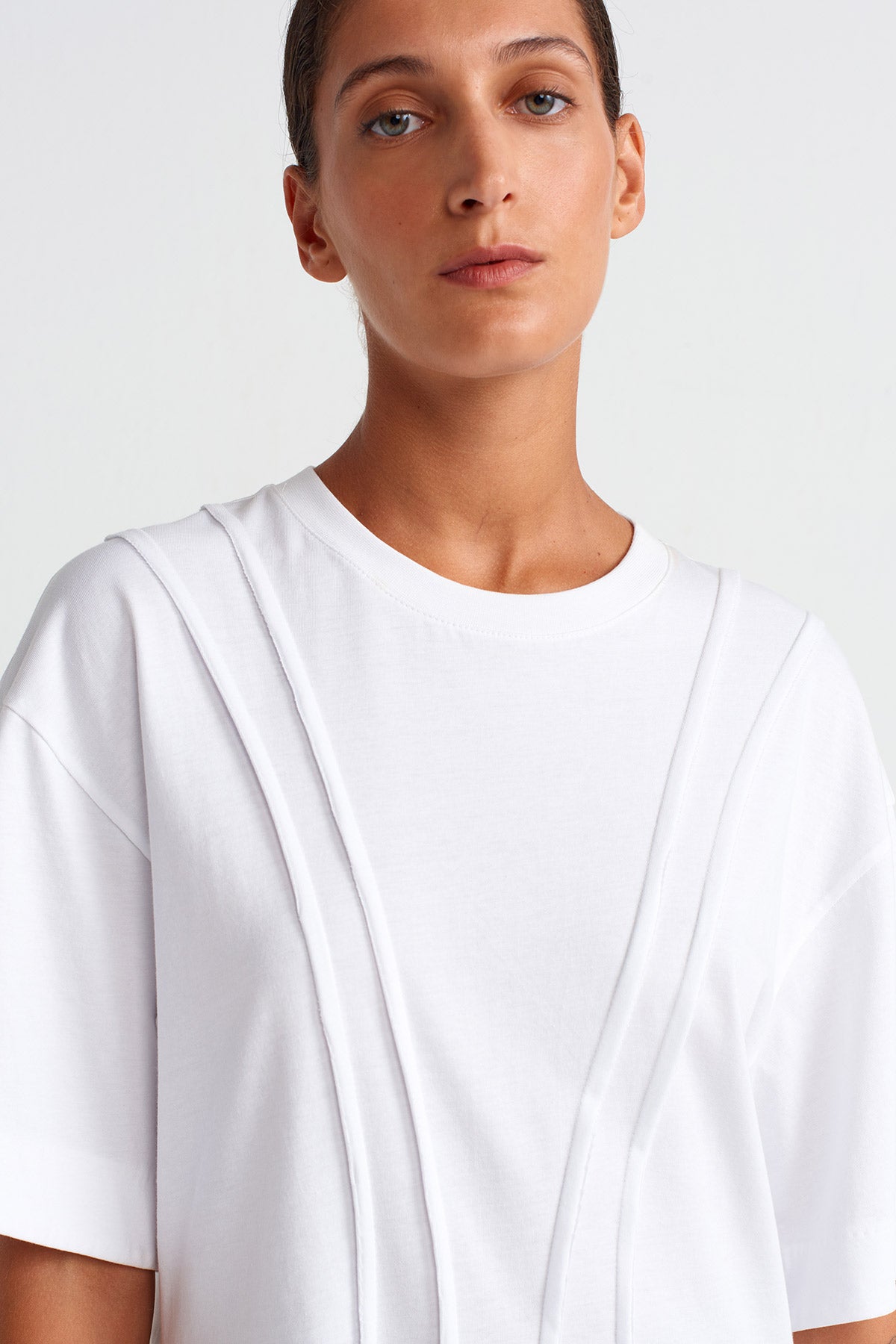 Kırık Beyaz Oversize T-Shirt-K251011004