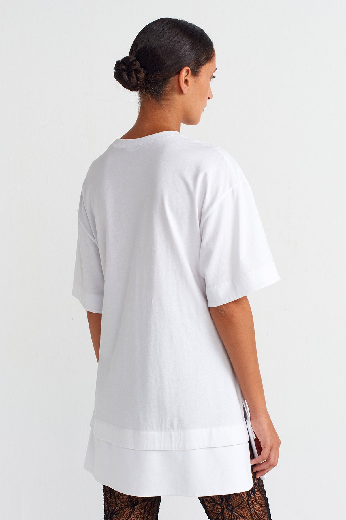 Kırık Beyaz Oversize T-Shirt-K251011004