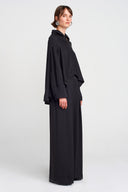 Black Off-Shoulder V-Neck Blouse-K251011036
