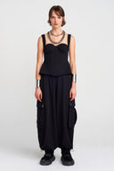 Black Thick Strap Corset Top-K251011039