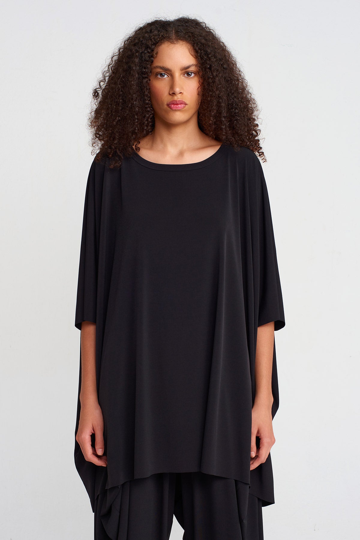 Siyah Jarse Oversize T-shirt-K251011057