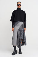 Black Wool Crop T-shirt-K251011070