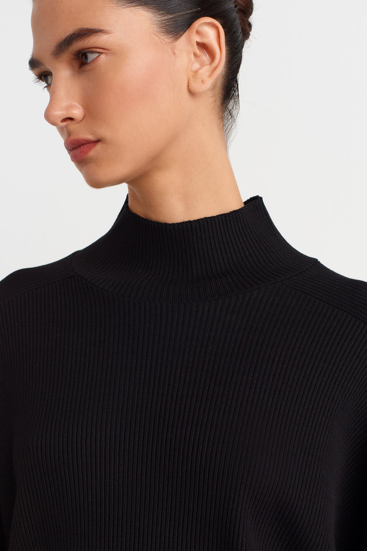 Siyah Oversize Kaşkorse Bluz-K251011072