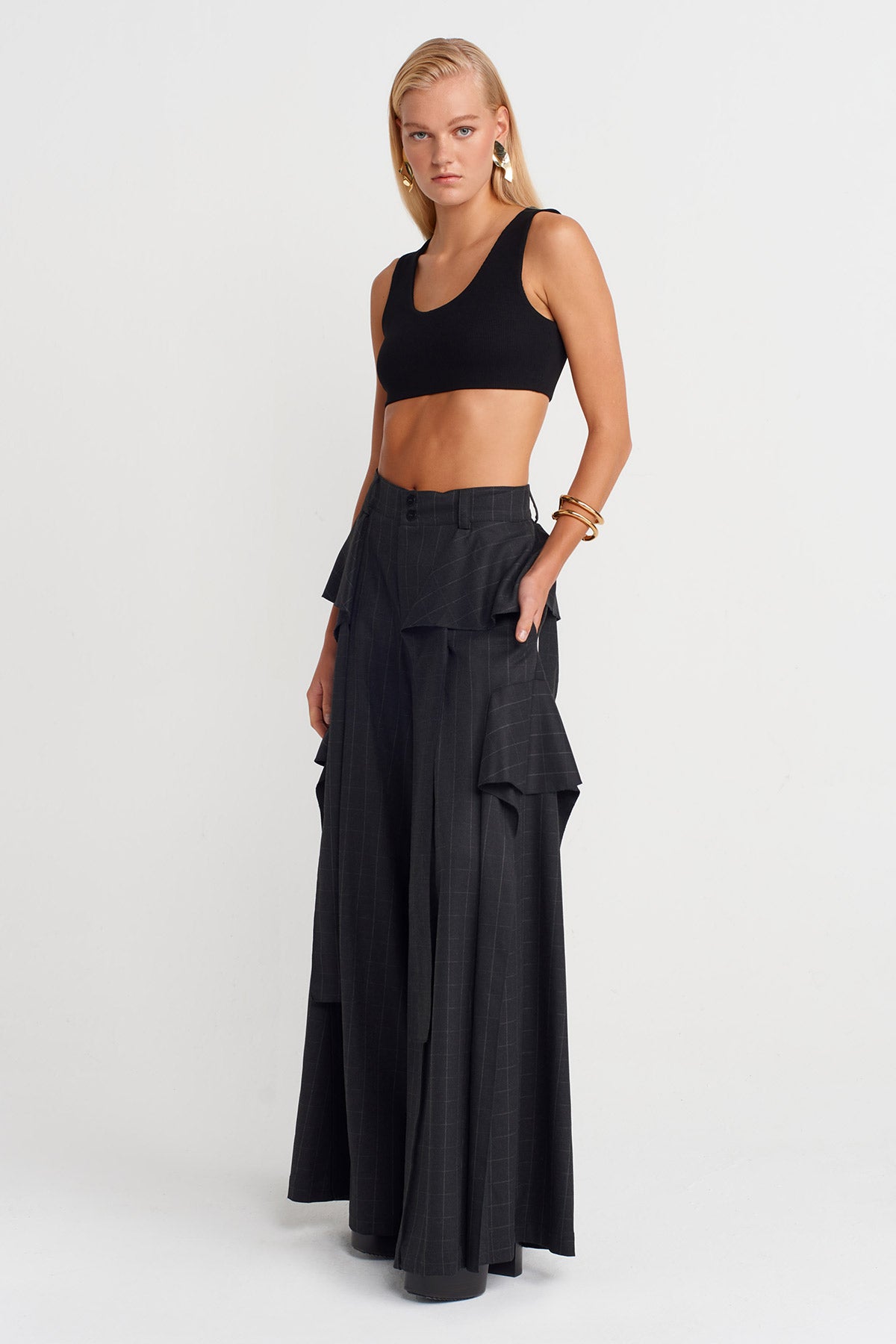 Siyah Kaşkorse Crop Body-K251011073