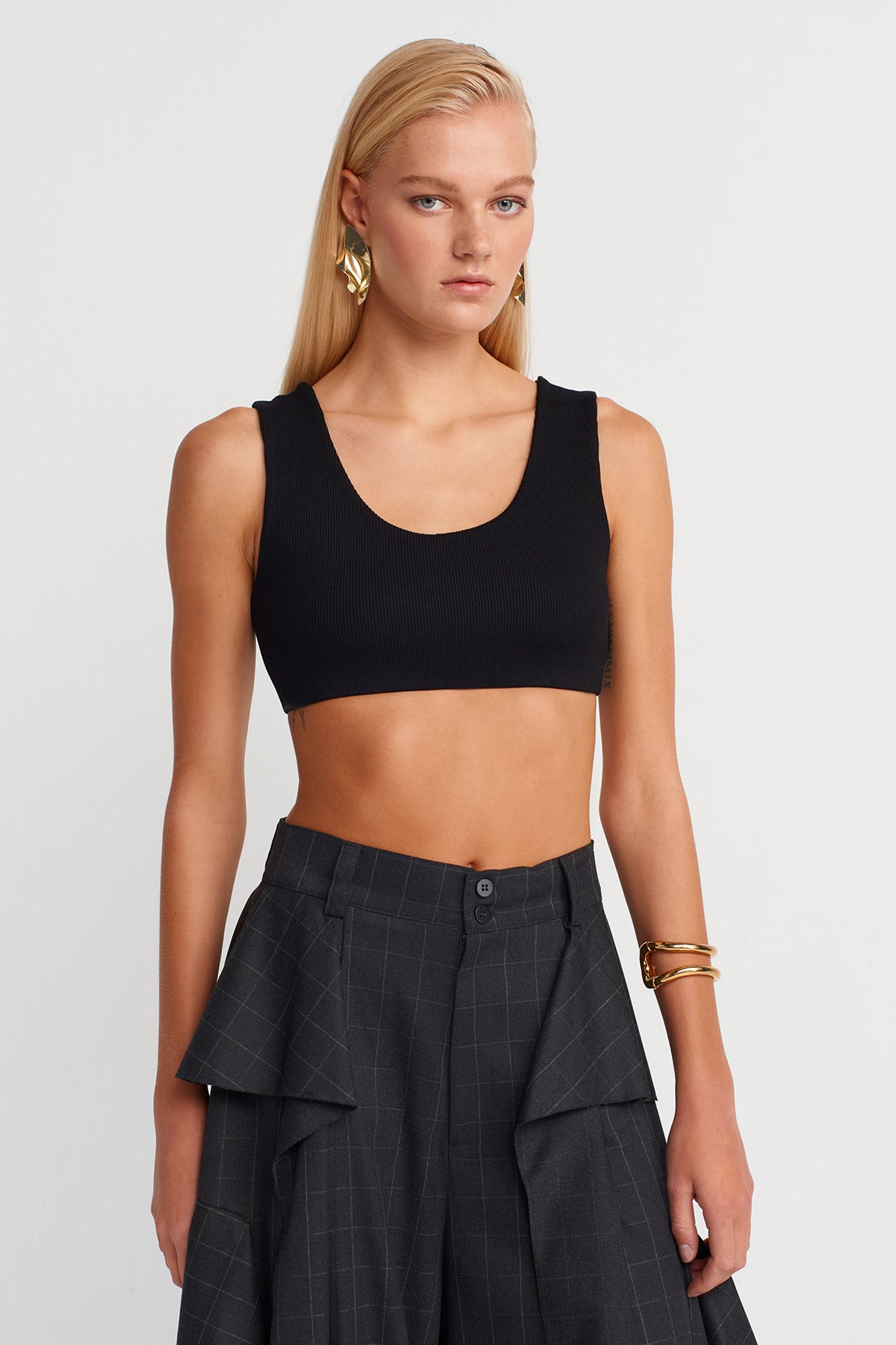 Siyah Kaşkorse Crop Body-K251011073