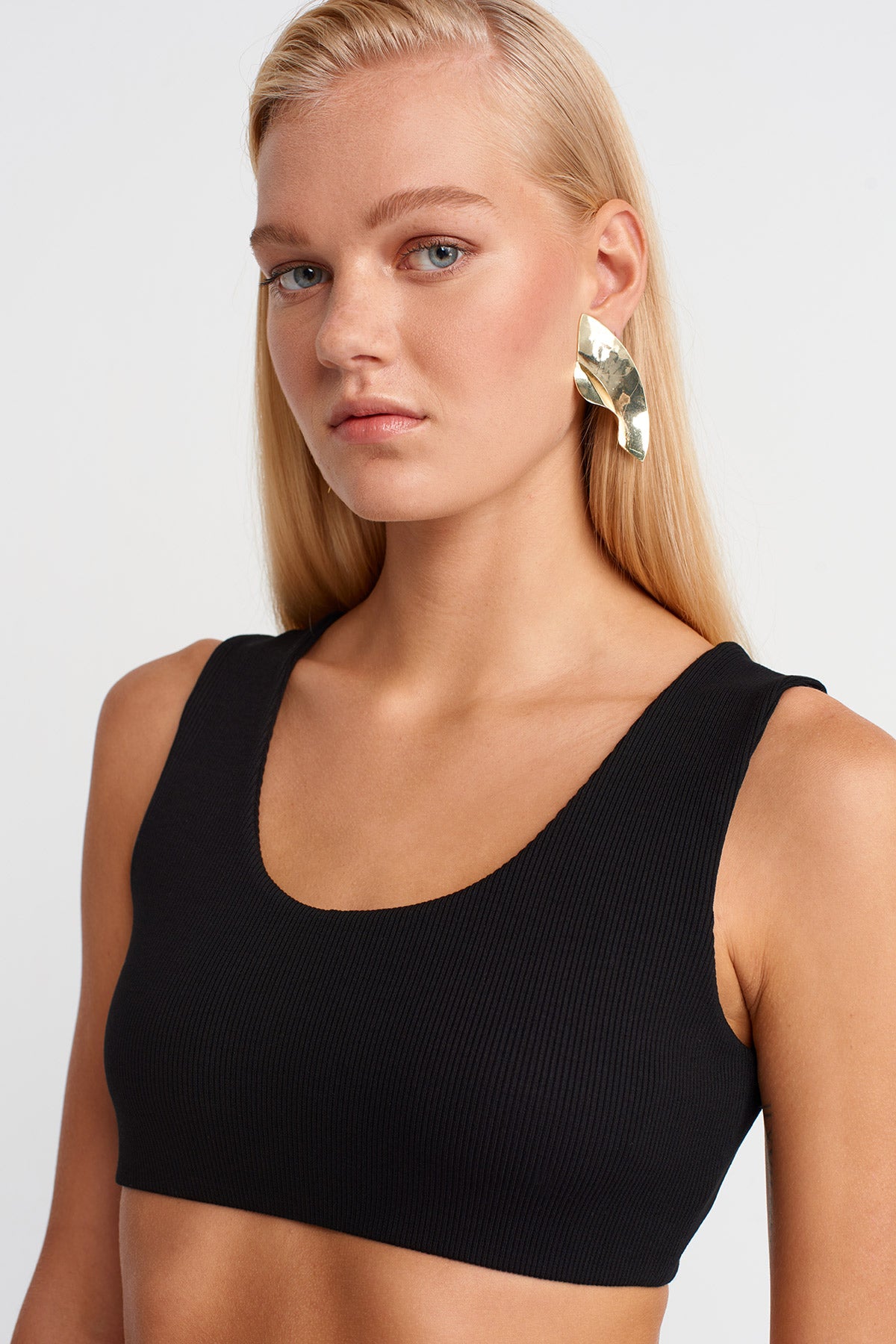 Siyah Kaşkorse Crop Body-K251011073