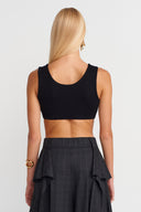 Black Camisole Crop Body-K251011073