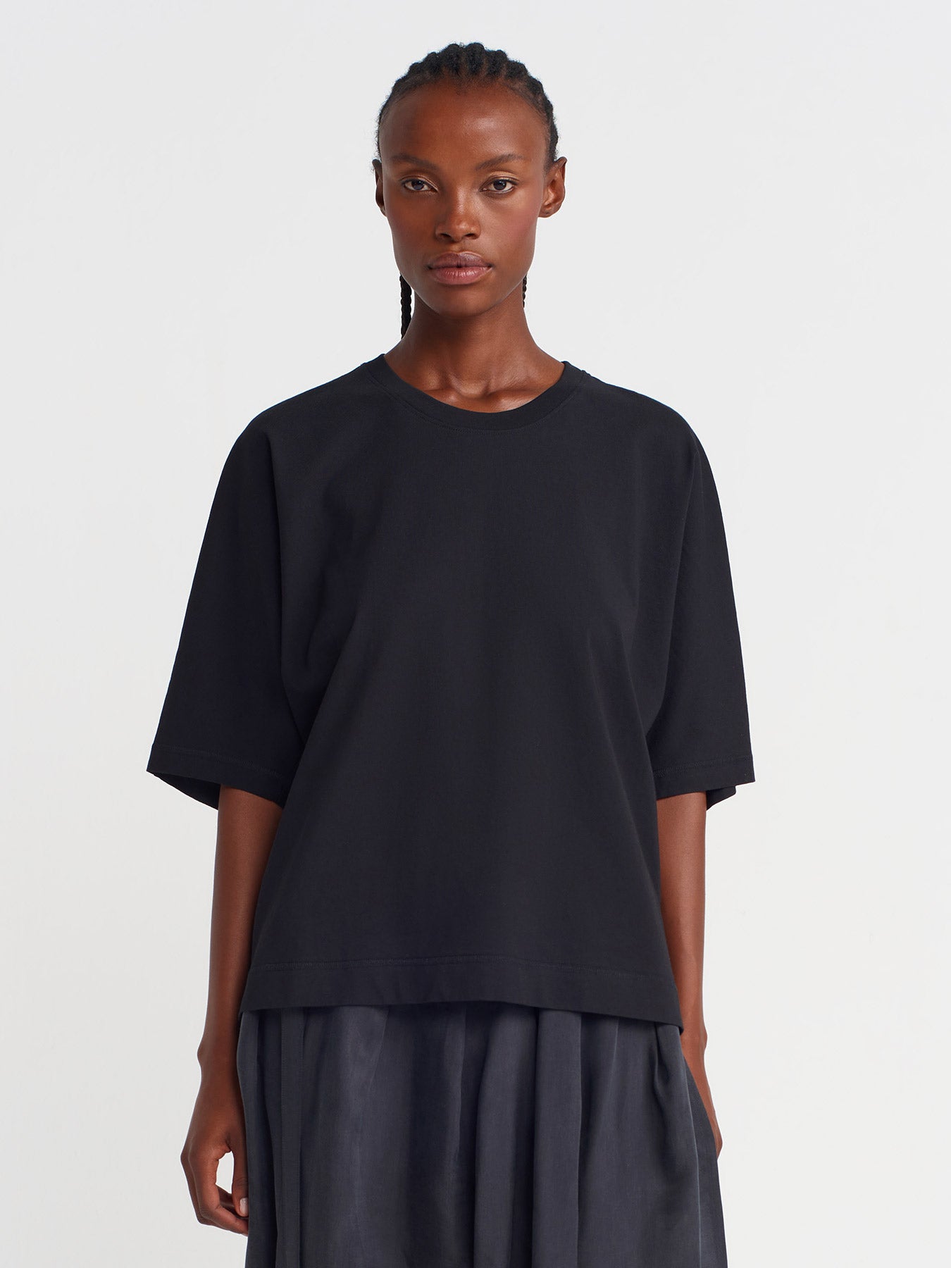 Siyah Oversize Basic Tişört-K251011102