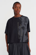 Black Printed Basic T-Shirt-K251011103