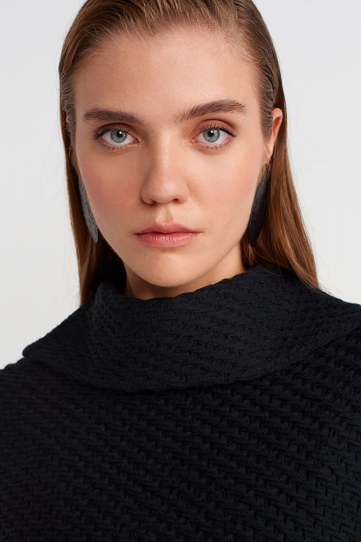 Siyah Jakar Desenli Sweat-K251011109