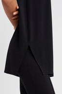 Black Sleeveless, Basic Jersey T-shirt-K251011134