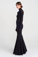 Black Double Layer Fishtail Skirt-K252012009