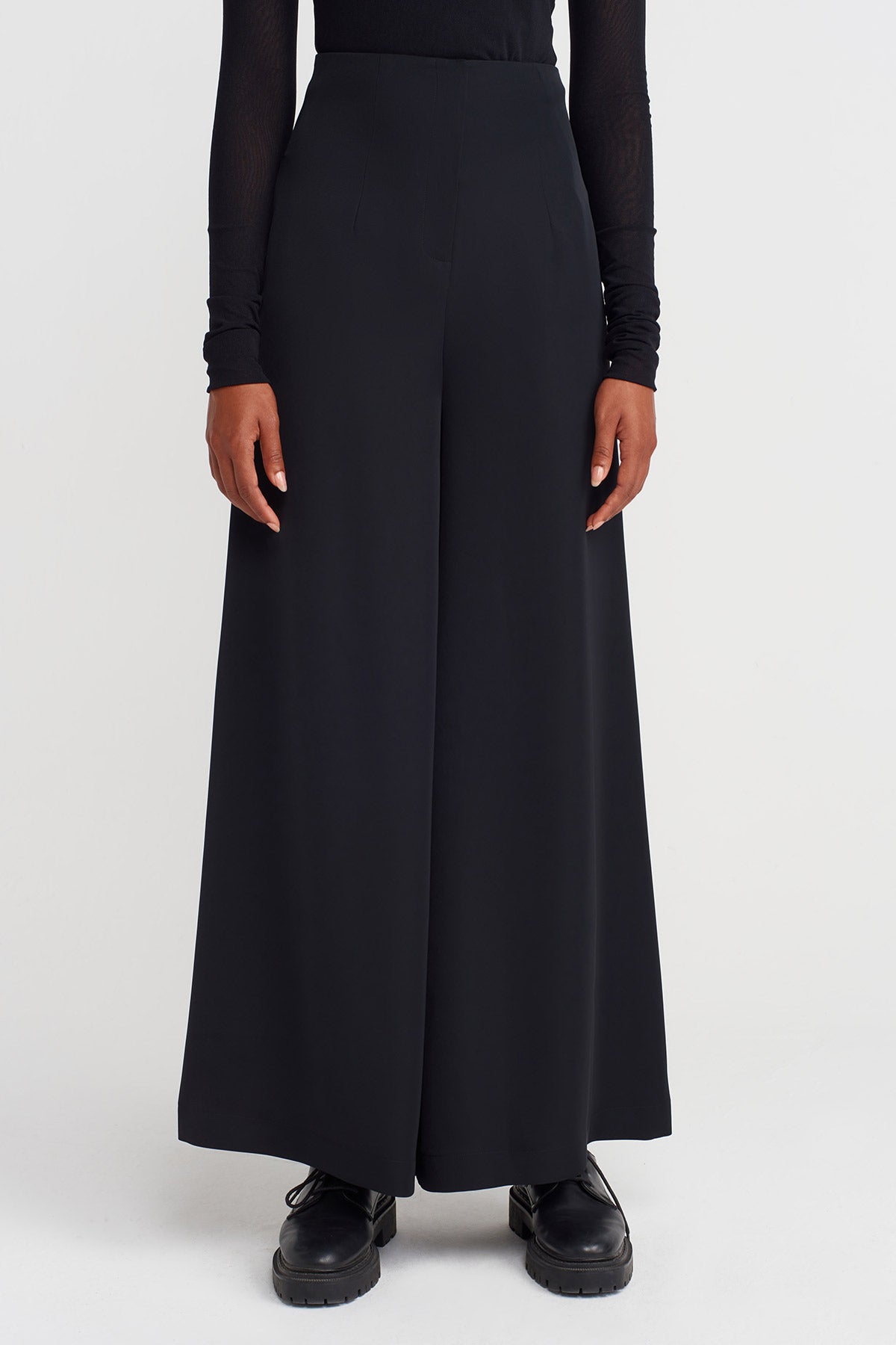 Siyah Yüksek Bel Şık Pantolon-K253013019
