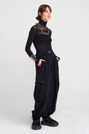 Black Drawstring Trousers with Pockets-K253013025