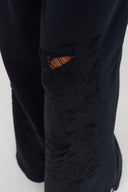 Black Textured Detailed Wide Leg Trousers-K253013049