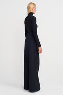 Black Textured Detailed Wide Leg Trousers-K253013049