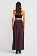 Dark Purple Wide Trousers with Sequined Sides-K253013050