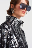 Black Puffy Silver Printed Short Dress-K254014037