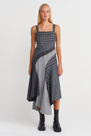 Multicolor Plaid Fabric Strap Dress-K254014052