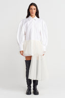 Off-White Asymmetrical Capri Skirt Shirt Dress-K254014089