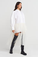 Off-White Asymmetrical Capri Skirt Shirt Dress-K254014089