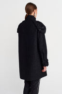 Black Military Detailed Tweed Dress-K254014096