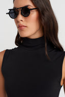 Black Turtleneck Long Jersey Dress-K254014104
