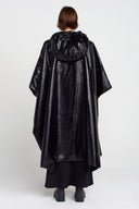 Black Shiny Oversize, Long Raincoat-K255015032