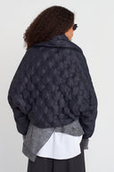 Siyah Kapitone Kısa Bomber Ceket-K255015046