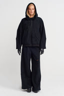 Siyah Dokulu Oversize Sweatshirt-K255015064