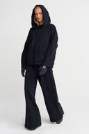 Siyah Dokulu Oversize Sweatshirt-K255015064