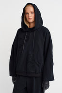 Siyah Dokulu Oversize Sweatshirt-K255015064