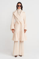 Natur Waist-Tied Long Jacket-K255015090