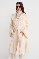 Natur Waist-Tied Long Jacket-K255015090