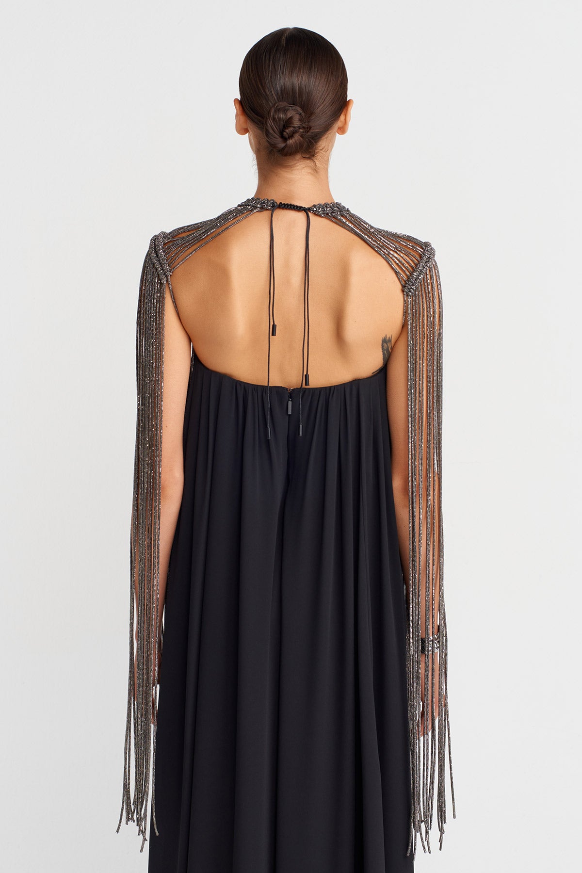 Antrasit Taş İpli Makrome Omuzluk-K256016014