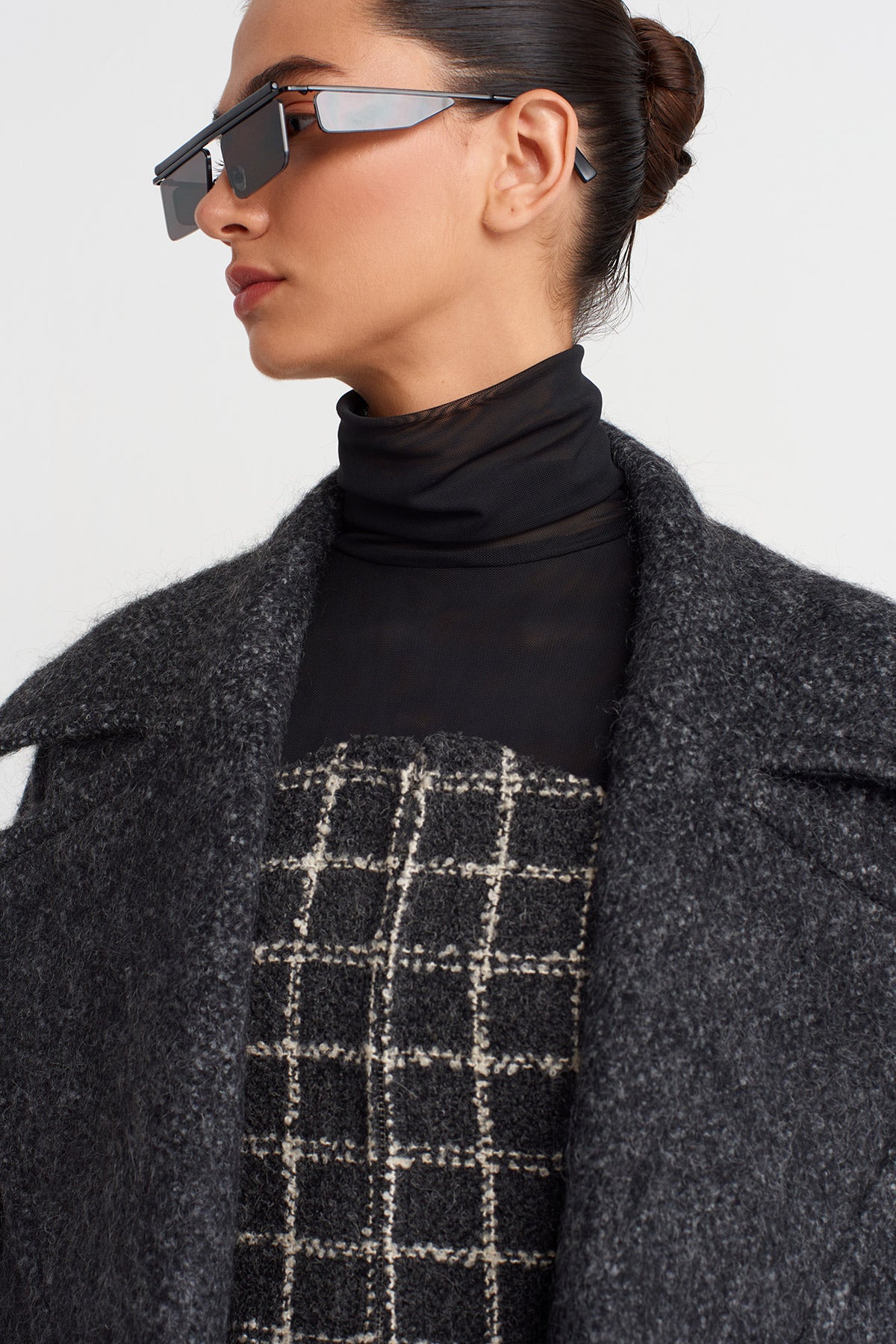 Beyaz/Siyah Oversize Kaban-K257017009