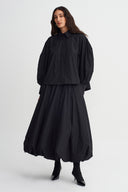 Black Taffeta Oversize Shirt-K261011020