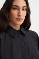 Black Taffeta Oversize Shirt-K261011020