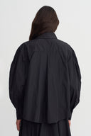 Black Taffeta Oversize Shirt-K261011020