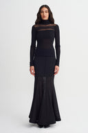 Black Transparent Tulle Bodysuit-K261011021