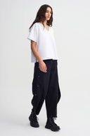Kırık Beyaz V Yaka Basic T-Shirt-K261011045