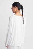 Kırık Beyaz V Yaka Oversize Bluz-K261011057