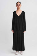 Siyah V Yaka Oversize Bluz-K261011057