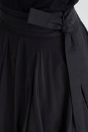 Siyah Yüksek Bel Tafta Midi Etek-K262012013