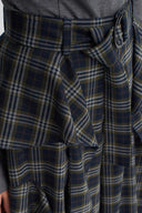 Ekose Kemerli Geniş Paça Pantolon-K263013002