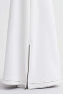 Wide Leg Trousers with Off-White Metal Button Detail -K263013008