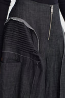 Siyah Plise Detaylı Geniş Paça Pantolon-K263013011