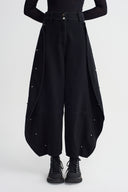 Siyah Hacimli Form Denim Pantolon-K263013022
