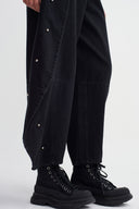Siyah Hacimli Form Denim Pantolon-K263013022